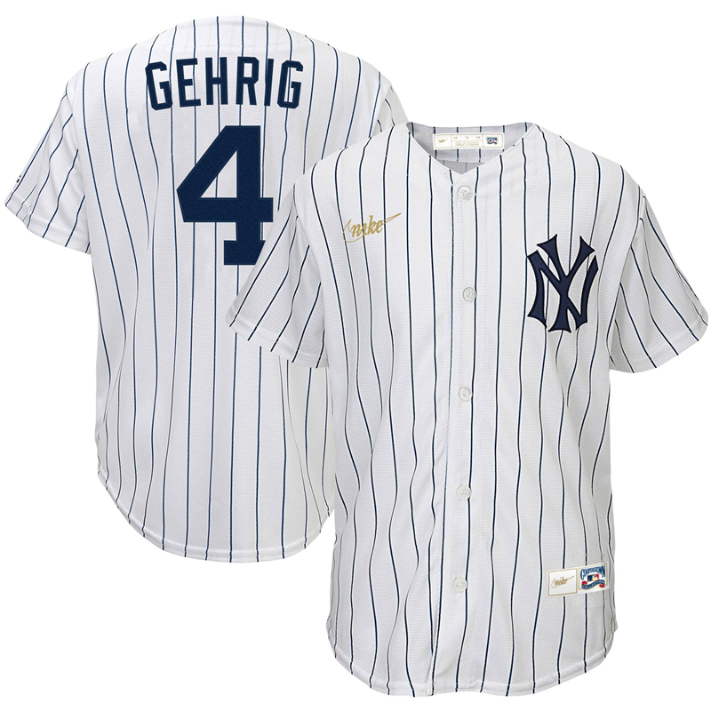 2020 MLB Youth New York Yankees #4 Lou Gehrig Nike White Home Cooperstown Collection Player Jersey 2